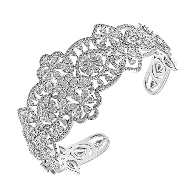 14Kt White Gold Diamond 8 3/4Ctw Bangle