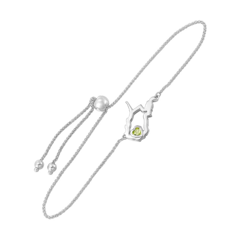 14Kt White Gold & Peridot 1/8Ctw Bracelet