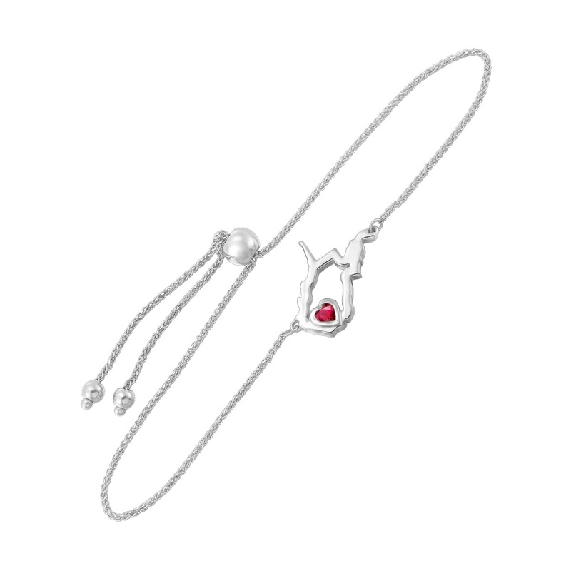 14Kt White Gold & Ruby 1/8Ctw Bracelet