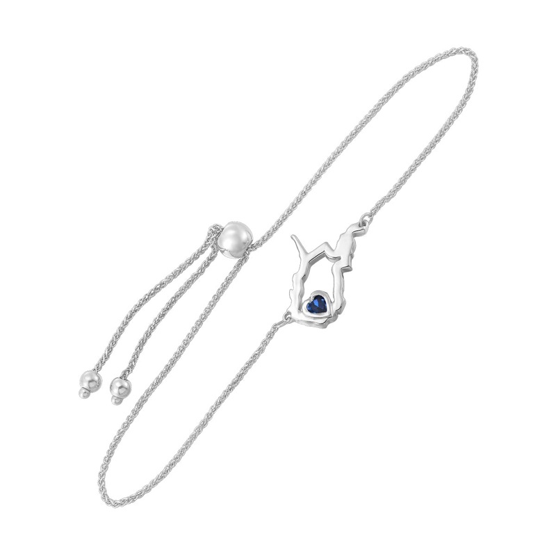 14Kt White Gold Sapphire 1/8Ctw Bracelet