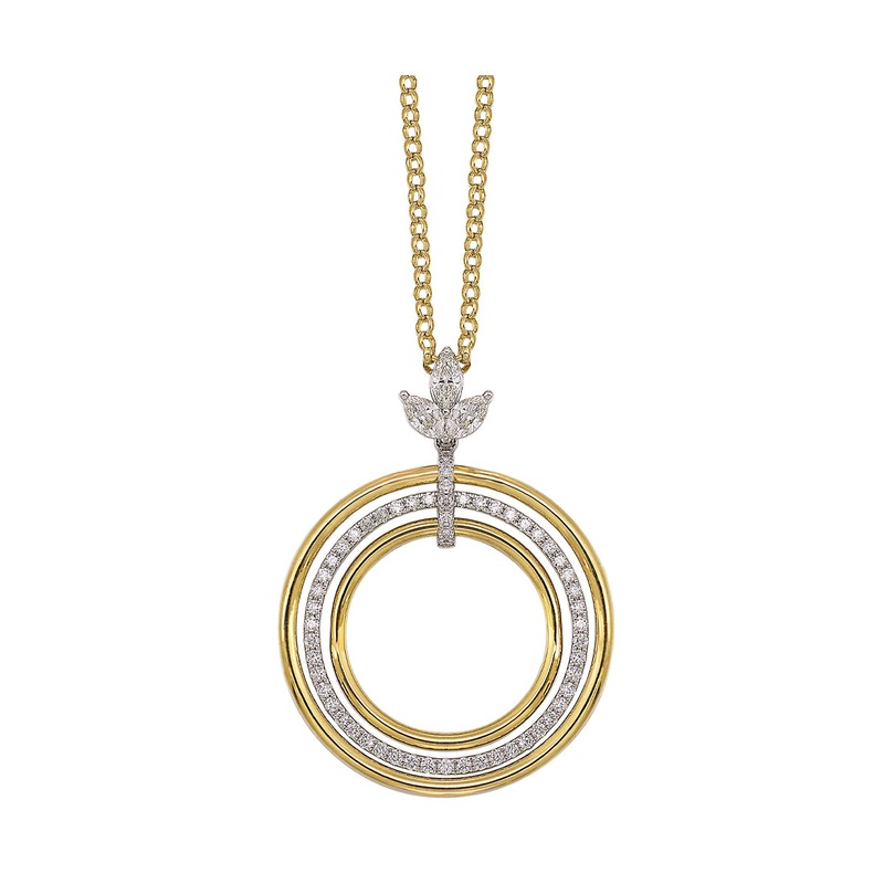 14Kt White Yellow Gold Diamond 5/8Ctw Pendant
