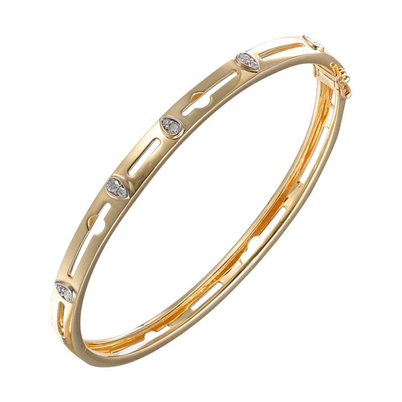 14Kt Yellow Gold Diamond 1/5Ctw Bangle