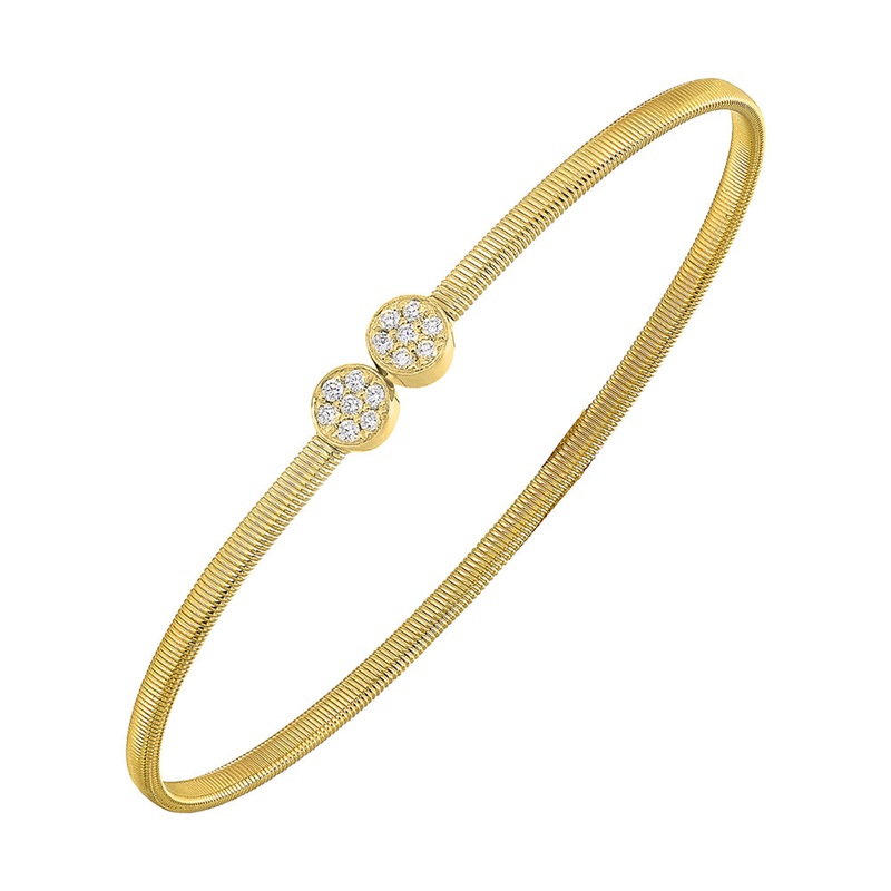 14Kt Yellow Gold Diamond 1/6Ctw Bangle