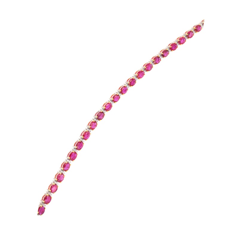 18Kt White Gold Diamond 3/8Ctw & Ruby 7 5/6Ctw Bracelet