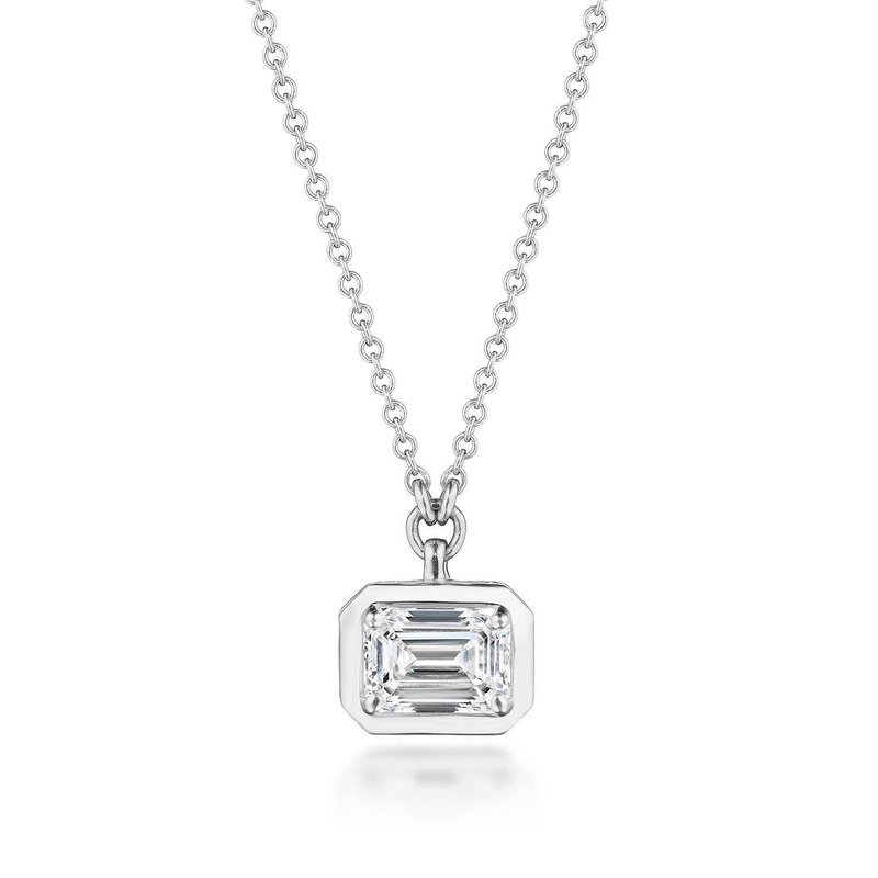 Emerald Cut Diamond Necklace