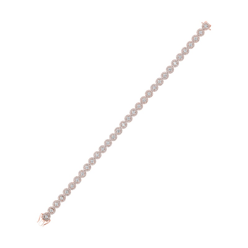 14Kt Rose Gold Diamond 3Ctw Bracelet