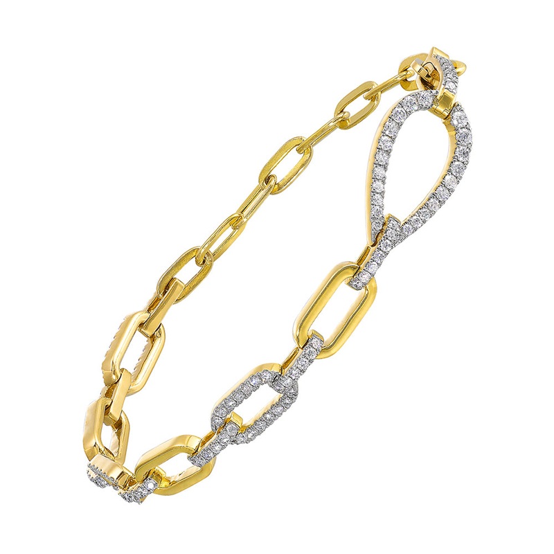 14Kt Yellow Gold Diamond 3/4Ctw Bracelet