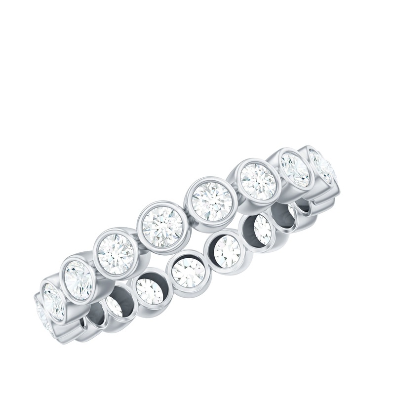 1.25 CT Moissanite Full Eternity Ring in Bezel Setting