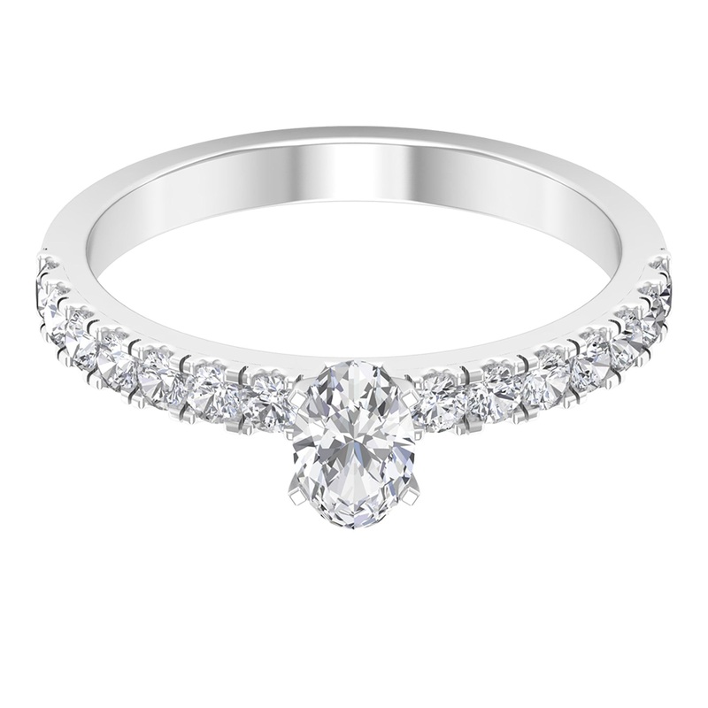 1.25 CT Zircon Solitaire Ring with Side Stones