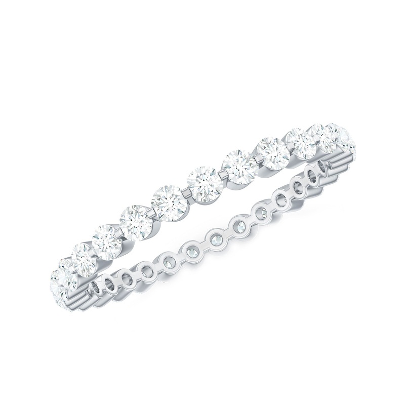 1 CT Floating Set Moissanite Eternity Band Ring