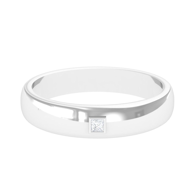 Princess Cut Diamond Solitaire Band Ring