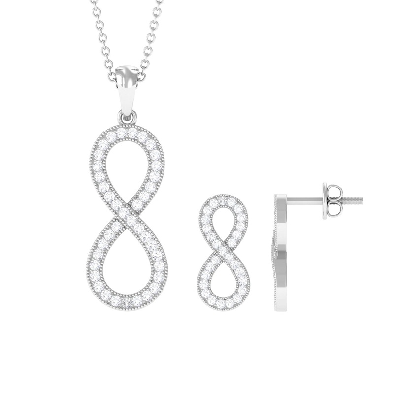 Simple Moissanite Infinity Jewelry Set