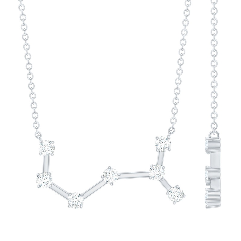 Certified Moissanite Scorpio Zodiac Constellation Necklace
