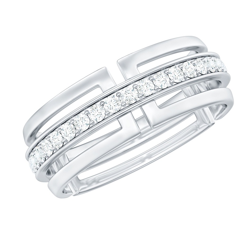 Two Tone Gold Wedding Band for Men with 1 CT Moissanite in Pinpoint Setting