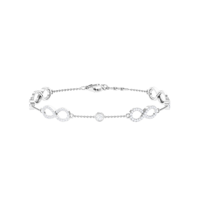 1.50 CT Moissanite Infinity Chain Bracelet