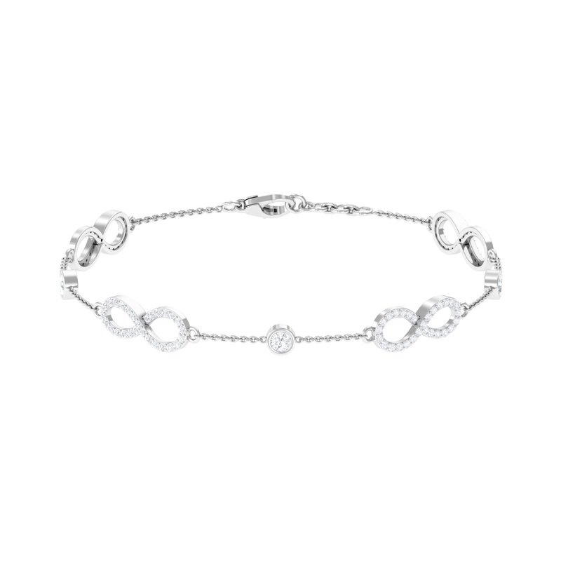 1.50 CT Zircon Infinity Station Chain Bracelet