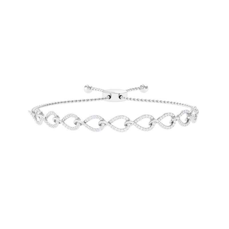 1 CT Zircon Minimal Infinity Bolo Bracelet