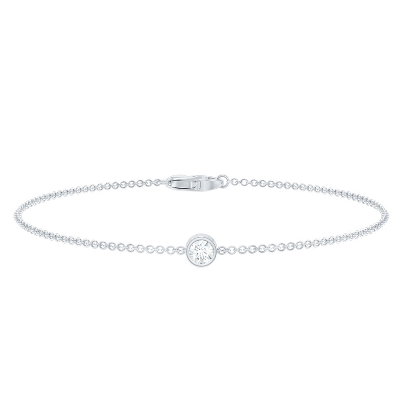 Bezel Set Diamond Chain Bracelet