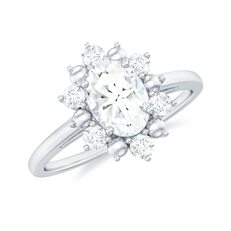 1.25 CT Solitaire Moissanite Flower Gold Engagement Ring