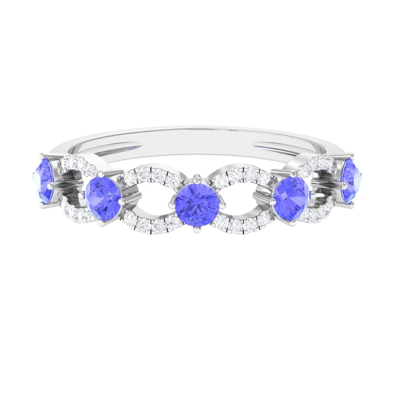 Tanzanite and Diamond Designer Eternity Ring