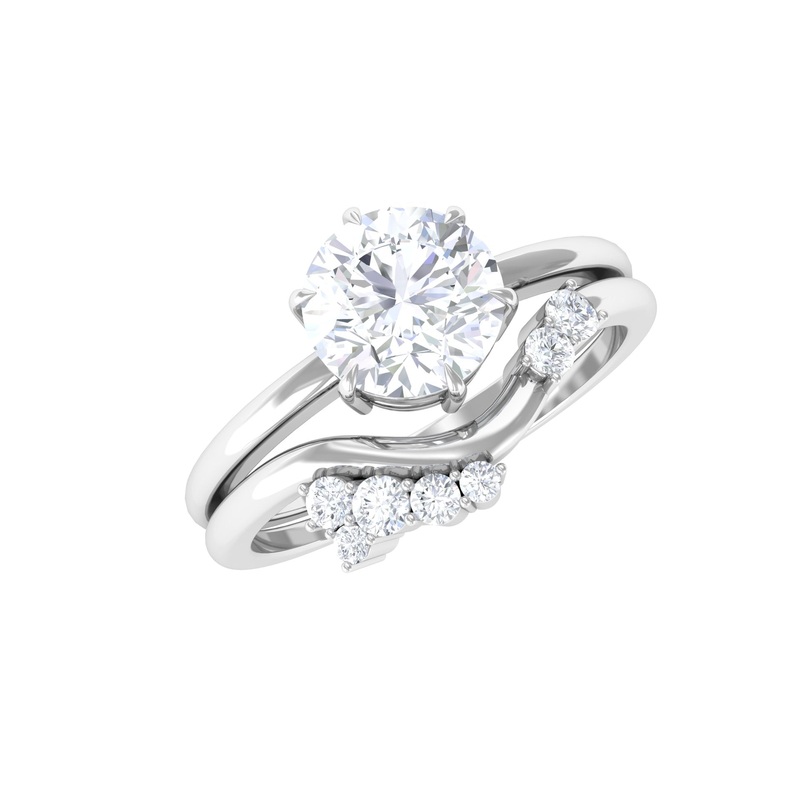 1.25 CT Minimal Moissanite Wedding Ring Set