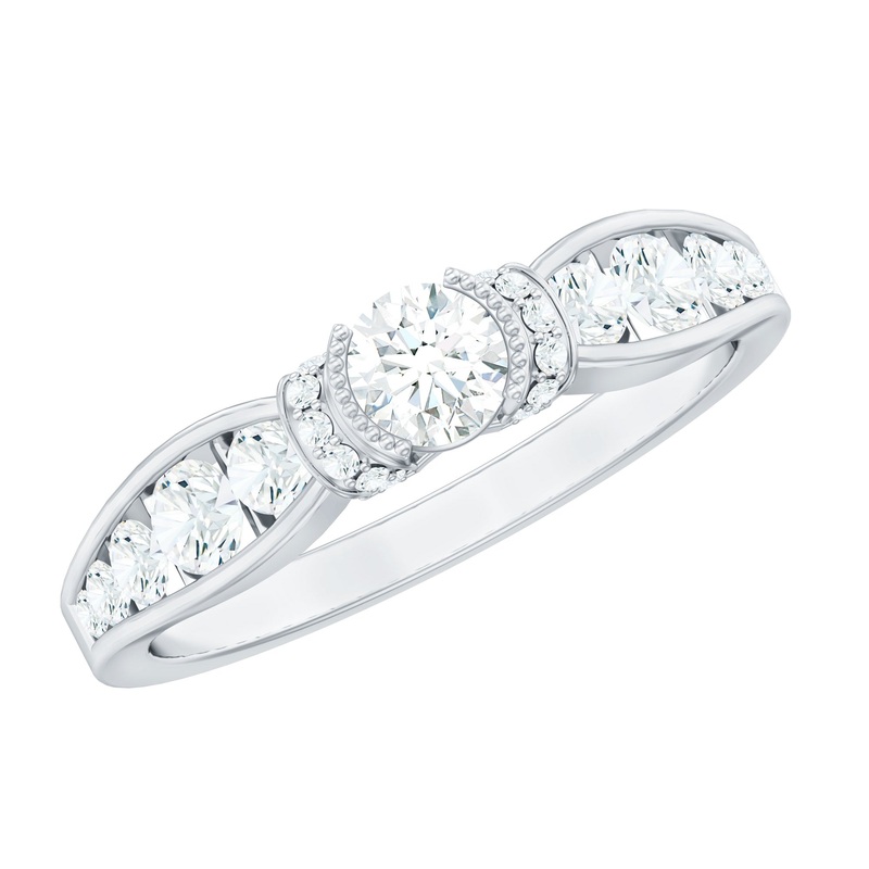 1 CT Graduated Style Moissanite Anniversary Ring