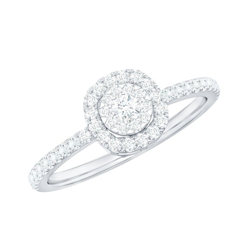 Simple Illusion Set Diamond Engagement Ring