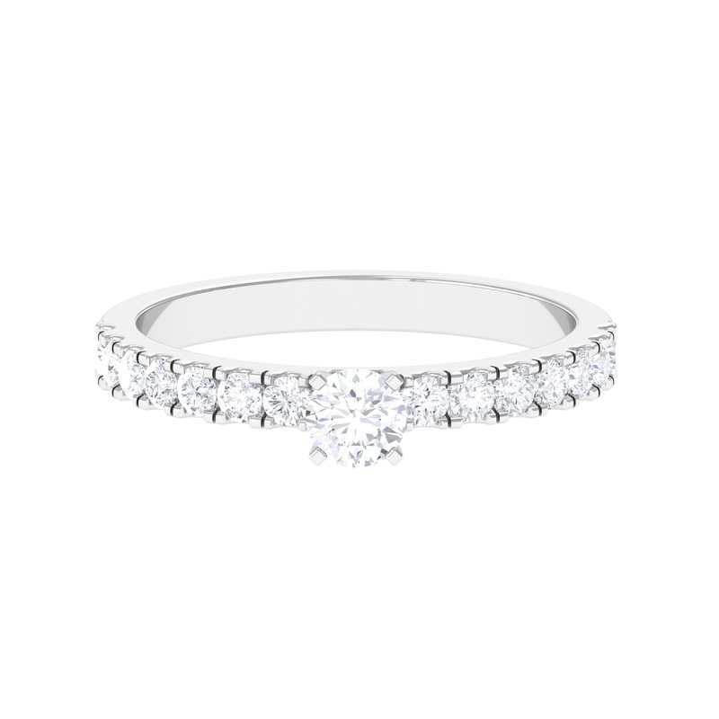 Two Tone Gold Diamond Solitaire Engagement Ring