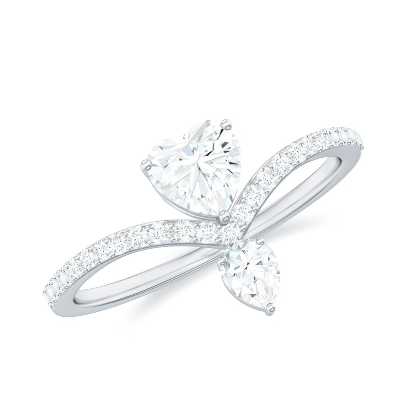 1 CT Moissanite Designer Engagement Ring in Gold