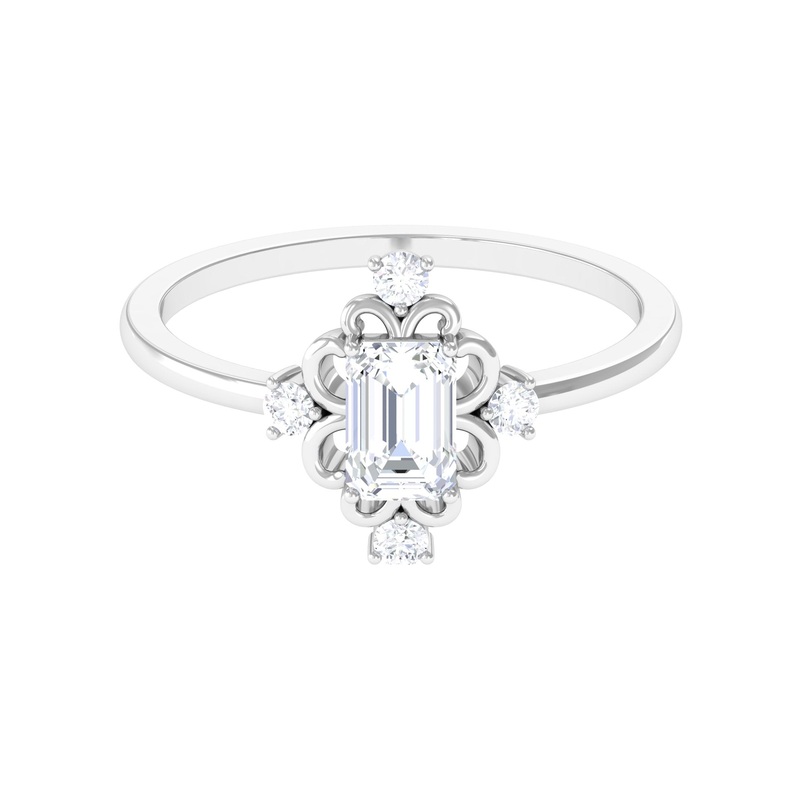 1 CT Solitaire Zircon Vintage Engagement Ring in Gold
