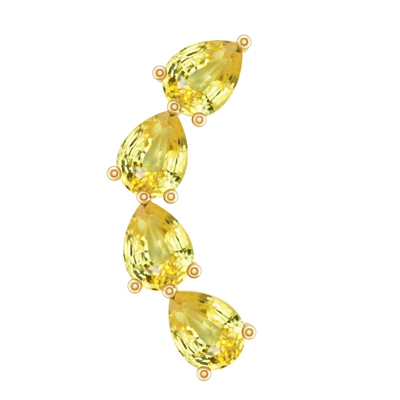 Lab Created Yellow Sapphire Crawler Earrings