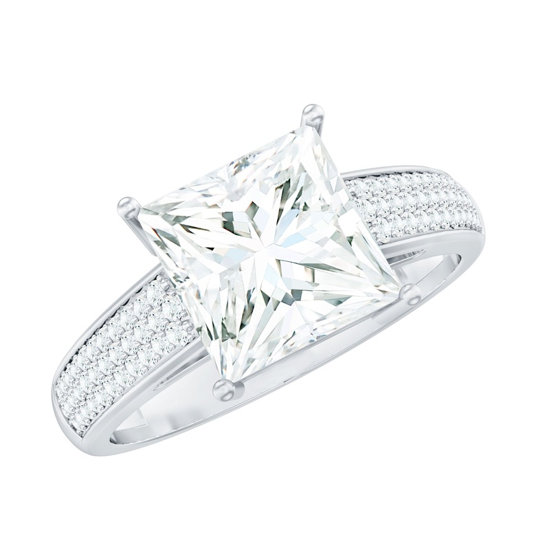 Princess Cut Moissanite Engagement Ring