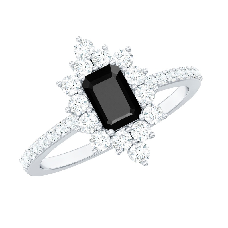 Vintage Inspired Black Onyx Engagement Ring
