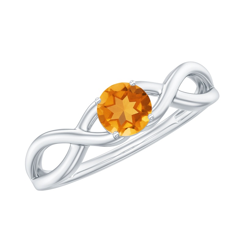 0.25 CT Crossover Citrine Solitaire Ring in Prong Setting