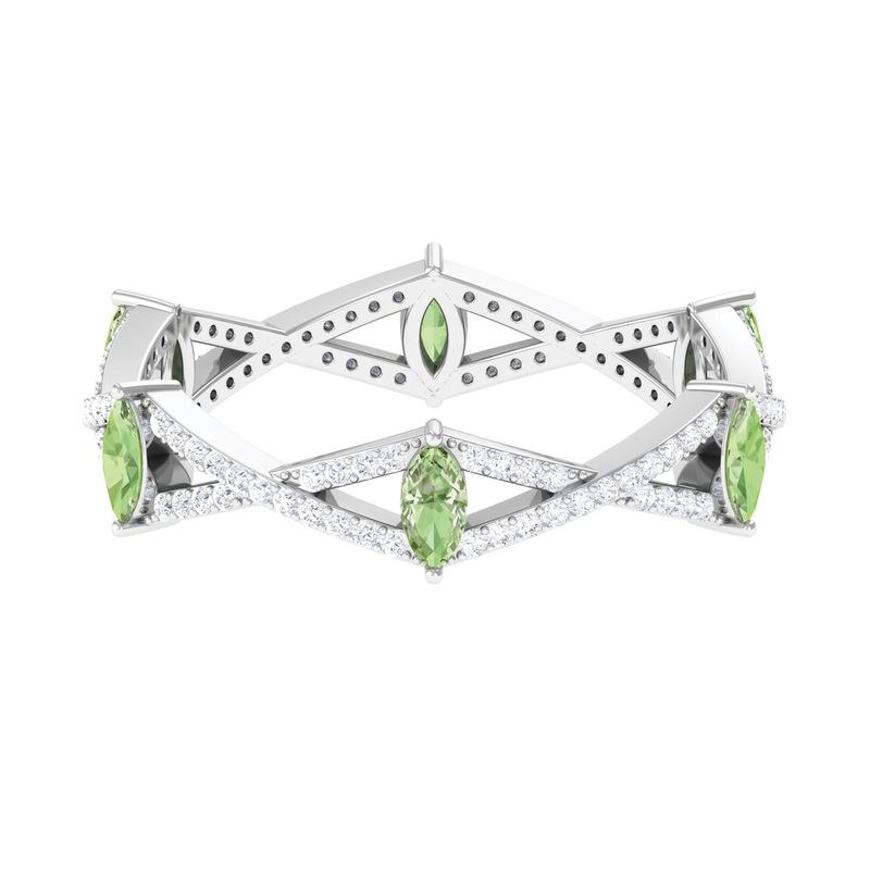 1.25 CT Green Sapphire and Diamond Full Eternity Ring