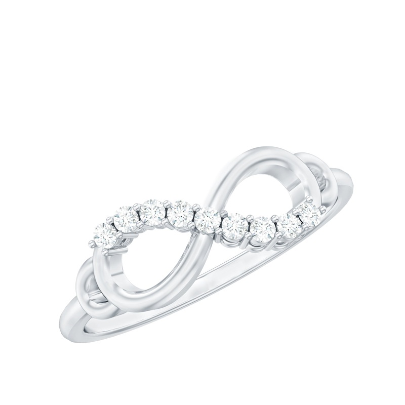 Shared Prong Set Diamond Infinity Promise Ring