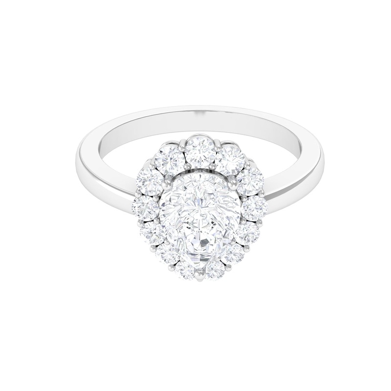 Zircon Teardrop Vintage Inspired Engagement Ring