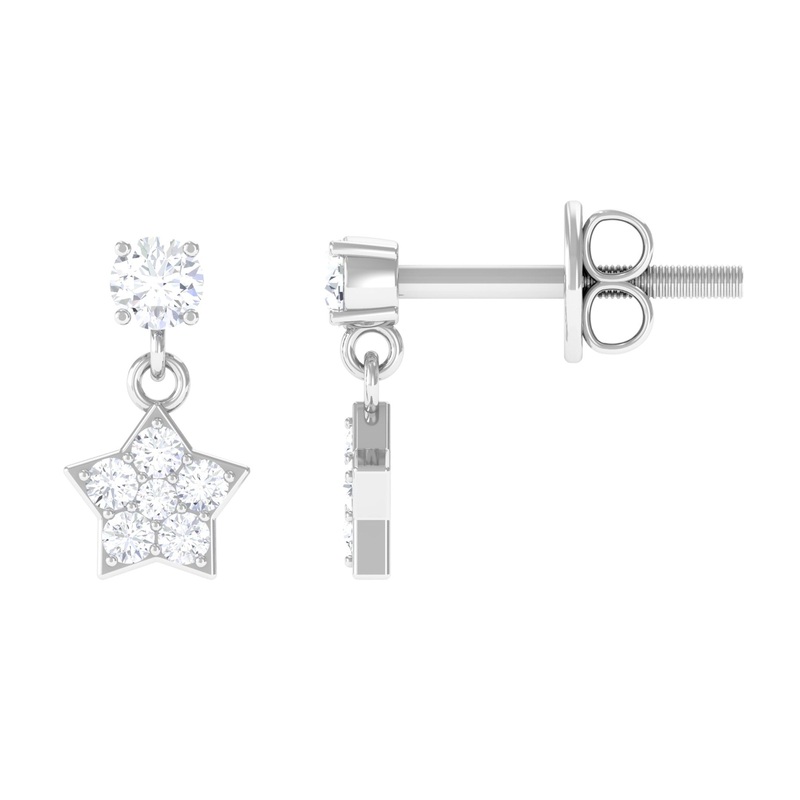 Zircon Star Drop Stud Earrings