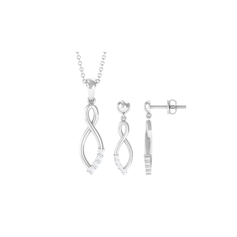 0.50 CT Certified Moissanite Infinity Jewelry Set
