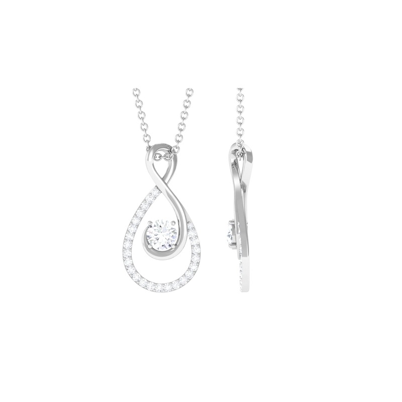 0.50 CT Elegant Moissanite Infinity Pendant in Prong Setting