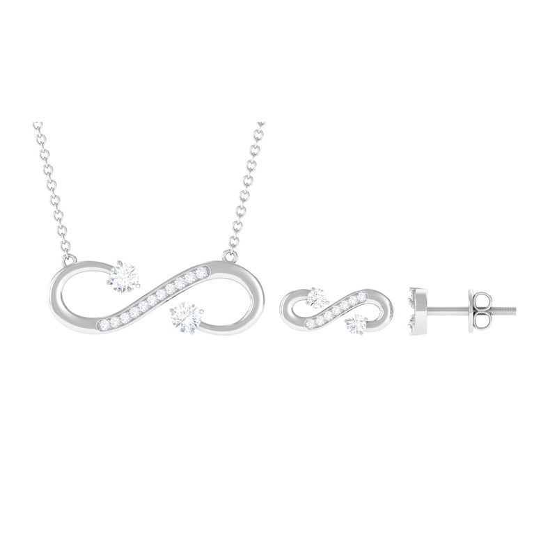0.50 CT Simple Moissanite Infinity Jewelry Set