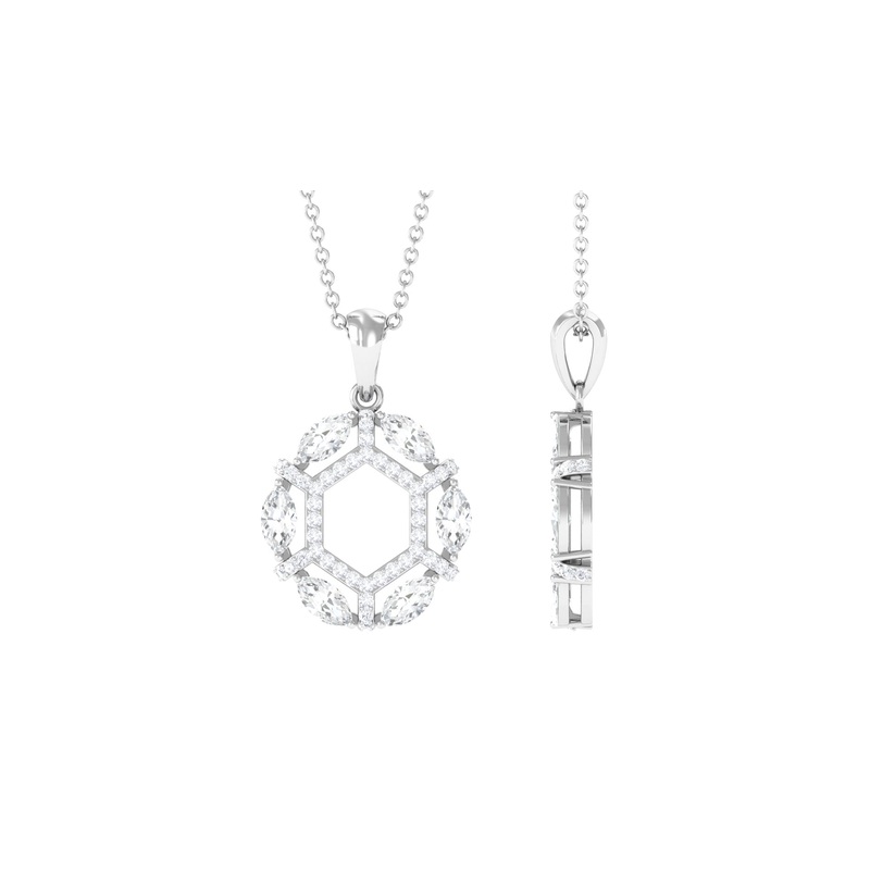 1.25 CT Certified Moissanite Art Deco Pendant Necklace