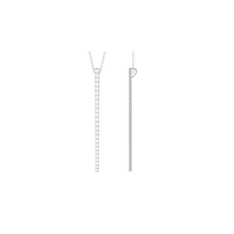 1.25 CT Certified Moissanite Bar Dangle Pendant