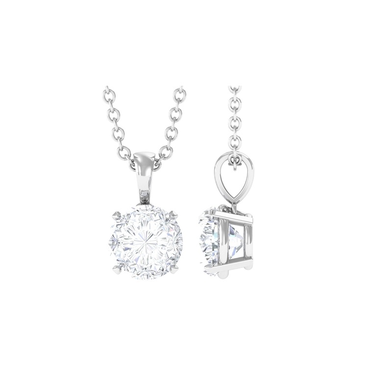 1 CT Certified Moissanite Solitaire Pendant in Claw Set
