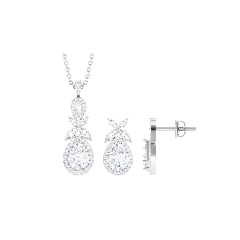 4.50 CT Cubic Zirconia Cocktail Jewelry Set in Gold