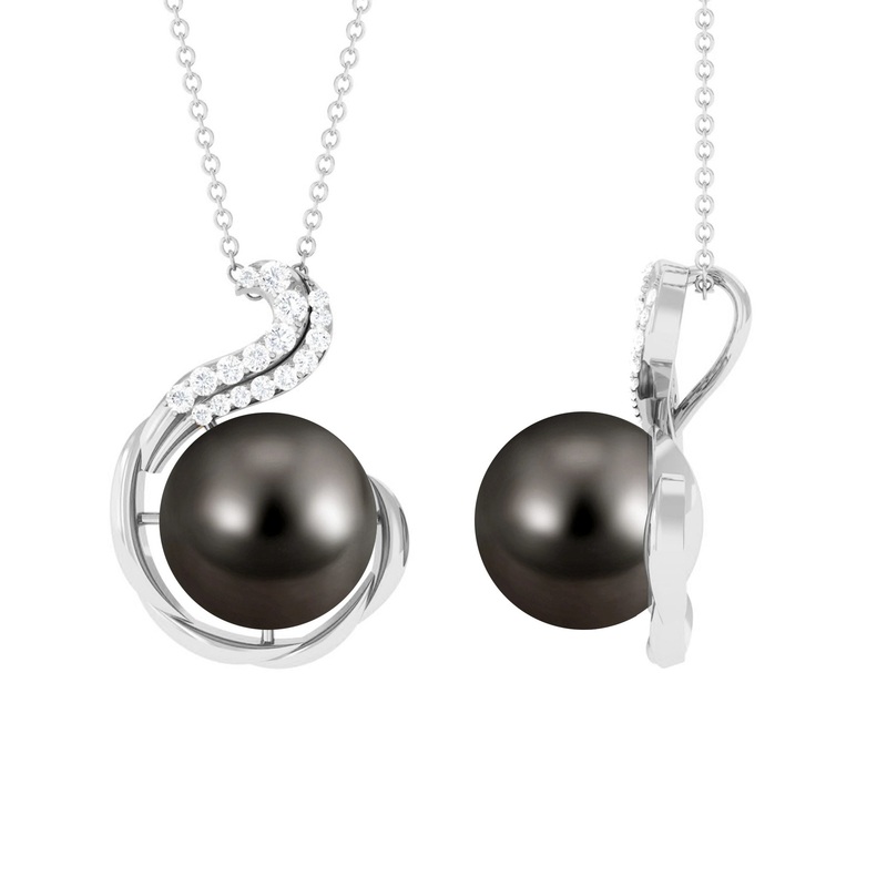 Tahitian Pearl Cocktail Pendant with Diamond Accent