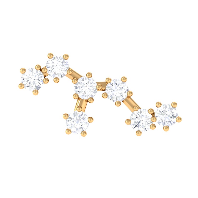 Diamond Leo Constellation Crawler Earring for Helix Piercing