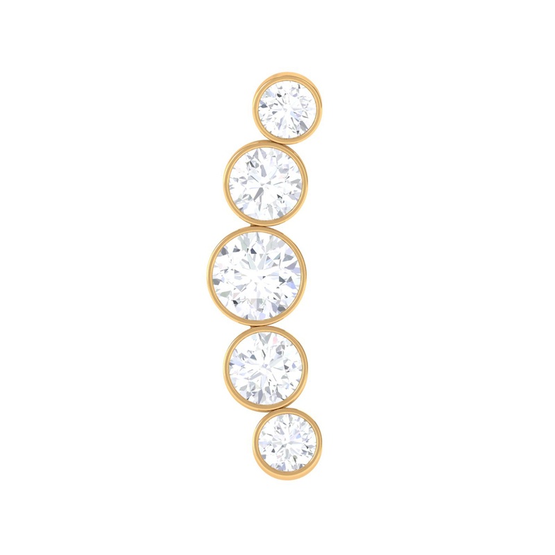 Graduated Style Diamond Crawler Earring for Helix Piercing