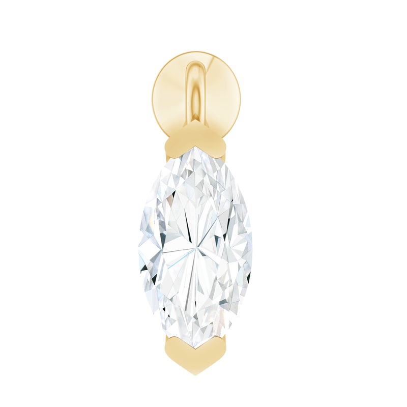 Marquise Diamond Cartilage Drop Earring with Flat Back