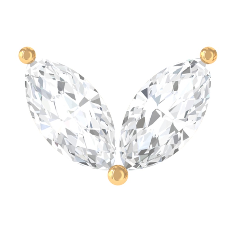 Marquise Diamond Two Stone Earring for Tragus Piercing